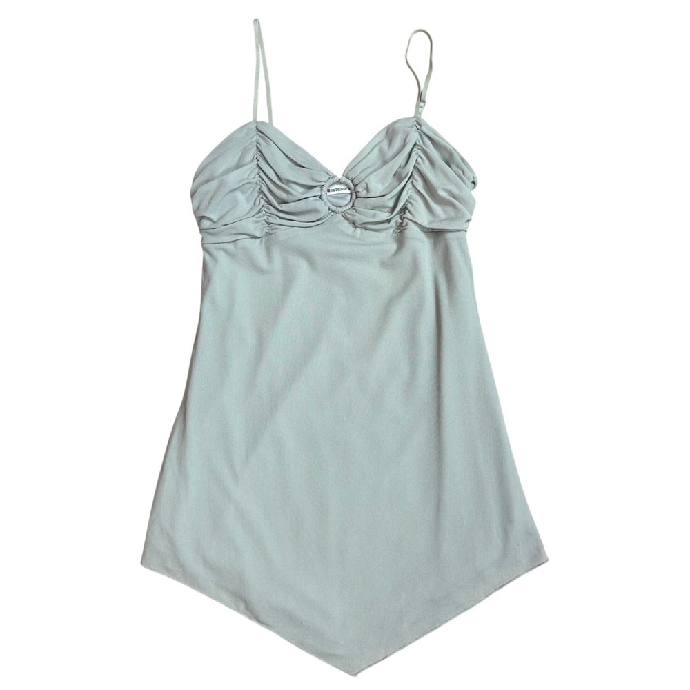 No Boundaries Y2K Gray Ruched O-Ring Handkerchief Hem Cami Top Juniors M 7-9